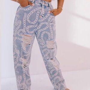 Chain mom jeans